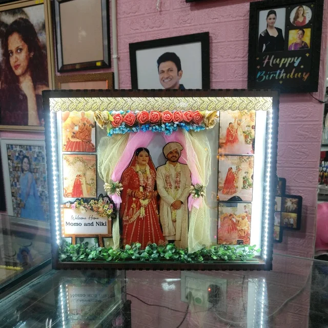 12x15 Inch Personalized Miniature LED Box Photo Frame | Wedding, Anniversary & Couple Gift