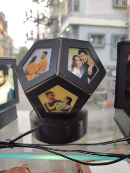 Pentagon Rotating Lamp Black Color - Regular Price
