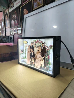 A4 size Family in Formal Attire – Miniature LED Photo Frame | Family Birthday & Anniversary Gift