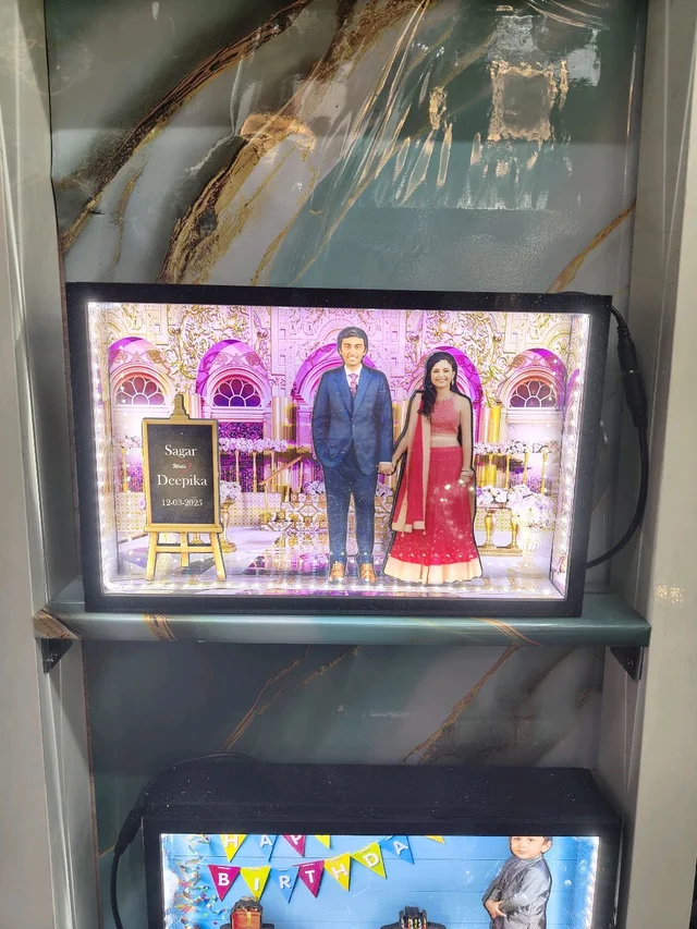 A4 size Couple Palace Wedding Miniature LED Photo Frame | Wedding, Anniversary & Couple Gift
