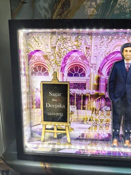 A4 size Couple Palace Wedding Miniature LED Photo Frame | Wedding, Anniversary & Couple Gift