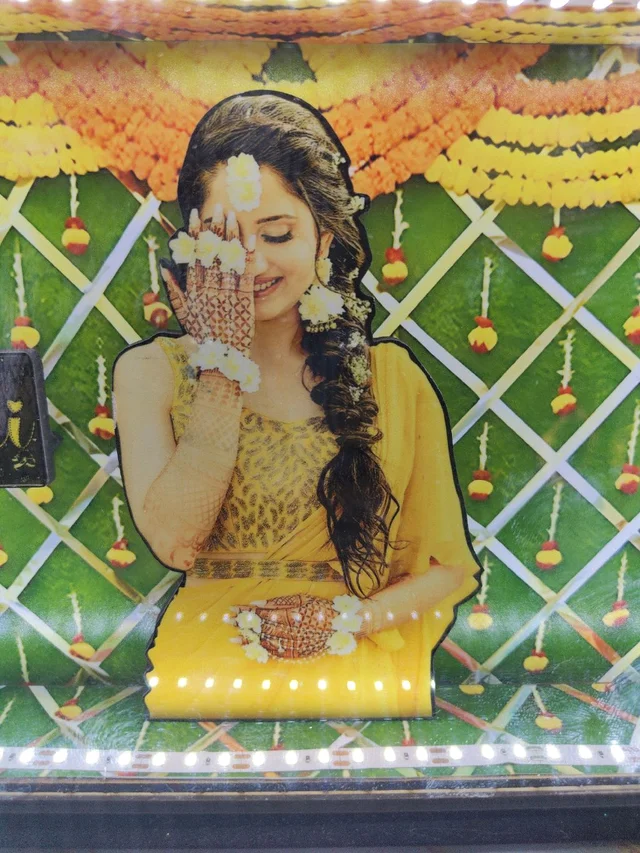 A4 size Haldi Ceremony Miniature LED Photo Frame | Bridal Haldi, Wedding & Bride-to-Be Gift