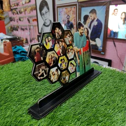 Hexa Collage with Side Standing Pic - Customized Cutout Frame