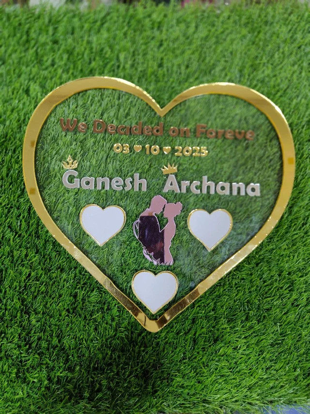 Heart Shape Acrylic Thumb Print Frame - Regular Price