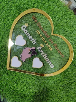Heart Shape Acrylic Thumb Print Frame - Regular Price