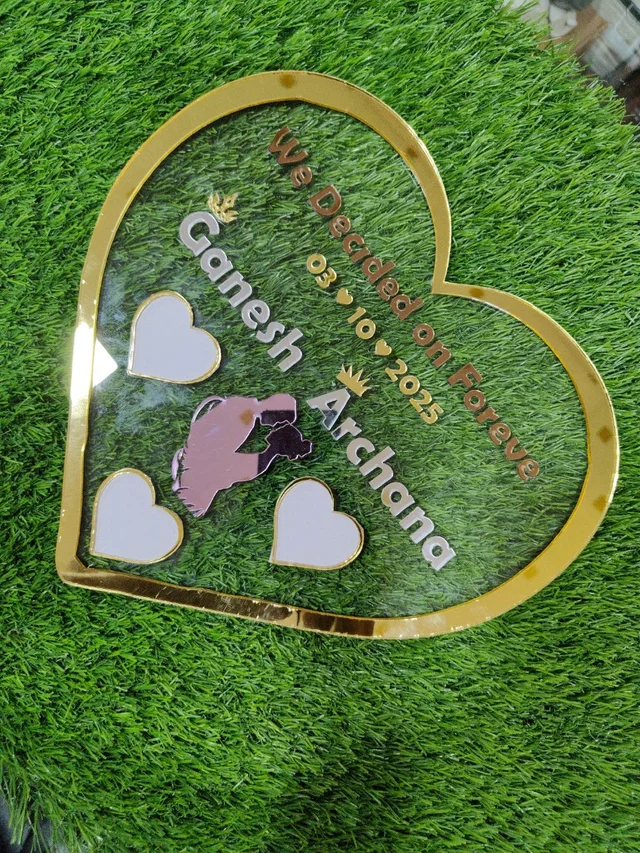 Heart Shape Acrylic Thumb Print Frame - Regular Price