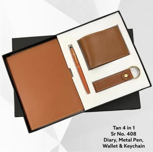 Gents 4 in 1 Wallet Combo - Tan Brown Color - Regular Price