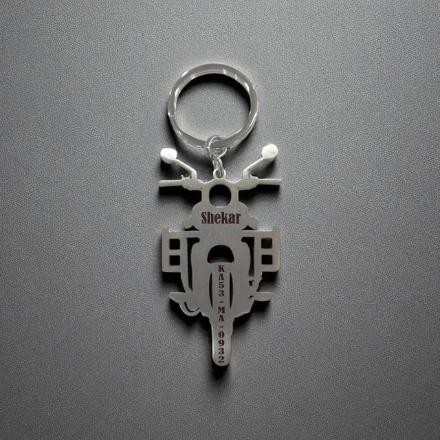 Metal Keychain with Engraving | Bullet Bike Shape - Regular Price