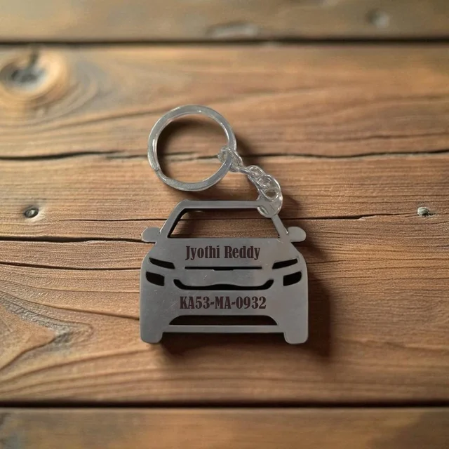 Metal Keychain with Engraving | Car Shape - Regular Price