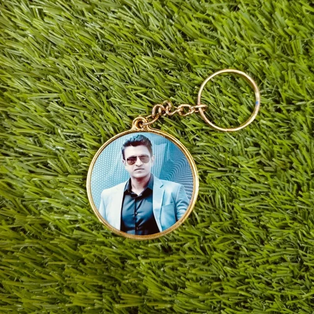 Gold Metal Coated Keychain - Round Shape - Regular Price