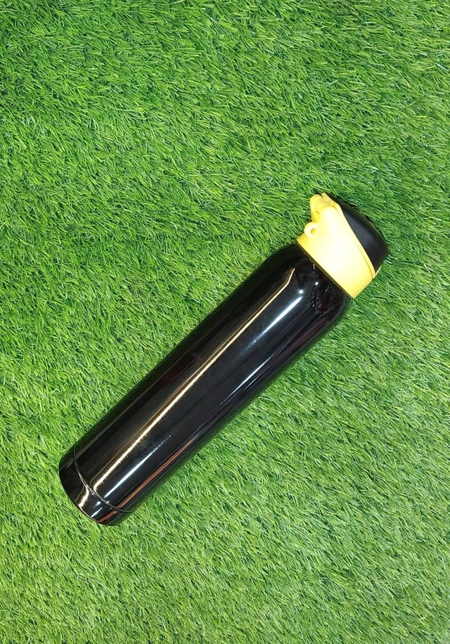 Engraved Stainless Steel Vacuum Bottle - Black Colour