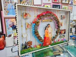 15x23 Inch Couple Floral Ring Miniature LED Box Photo Frame | Wedding, Anniversary & Romantic Gift