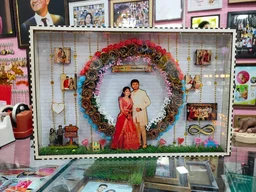 15x23 Inch Couple Floral Ring Miniature LED Box Photo Frame | Wedding, Anniversary & Romantic Gift
