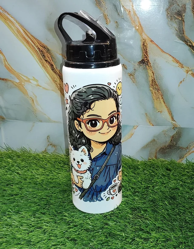 Photo Printed Bottle with Straw