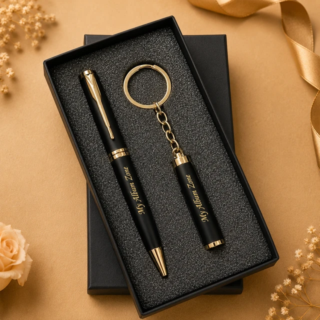 Metal Rush Matte Pen & Keychain Combo - Personalized with Name Engraving - Regular Price