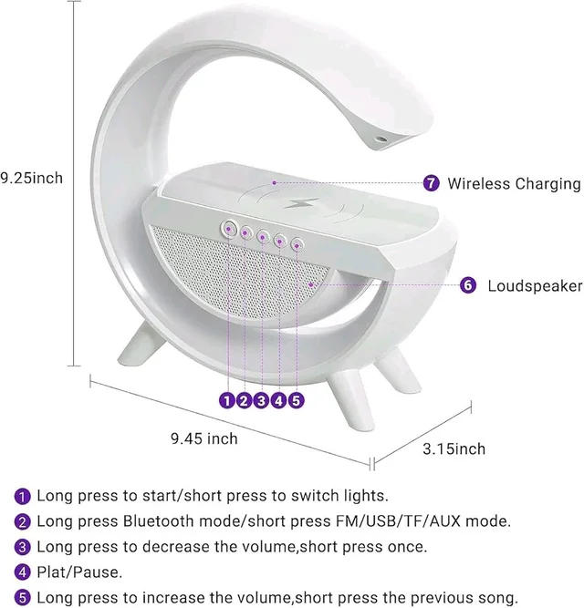 LED G Shape Rechargeable Multifunctional Bluetooth Speaker