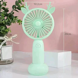 Desk Fan Cooling Fan Charging Fans Mini Desktop Handheld Adjustable 2 Speed Fawn Electric Fan Light Quiet Travel Outdoor Cooling Fans Portable Table Fan for Home Office