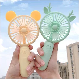 Desk Fan Cooling Fan Charging Fans Mini Desktop Handheld Adjustable 2 Speed Fawn Electric Fan Light Quiet Travel Outdoor Cooling Fans Portable Table Fan for Home Office
