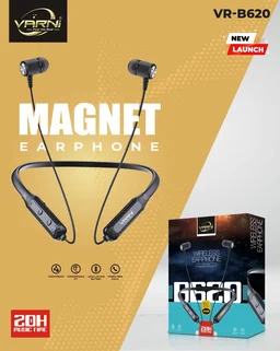 VARNI Newly Launched Magnetic Earphone - Black, 3 Months Guarantee