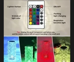 Rose Diamond Table Lamp - Red