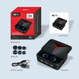 M90 Pro Gaming ANC Buds - Black, 30 Days Warranty
