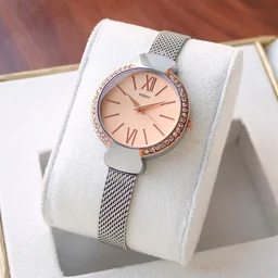 Fossil Women's Silver Rose Collection Wrist Watch - 1 Year Machine Warranty