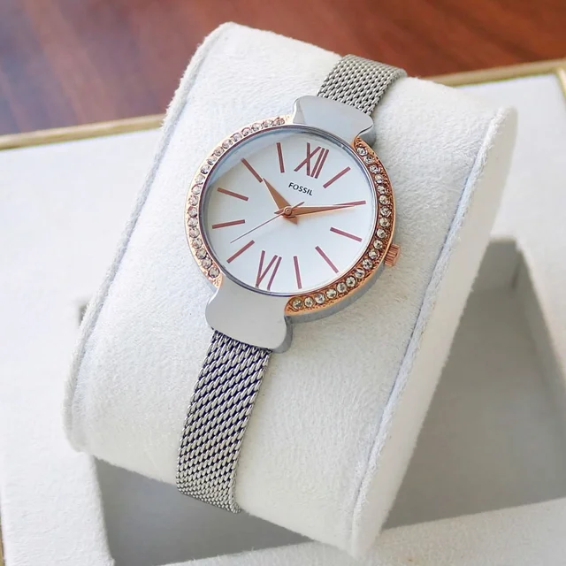 Fossil Women's Silver Rose Collection Wrist Watch - 1 Year Machine Warranty