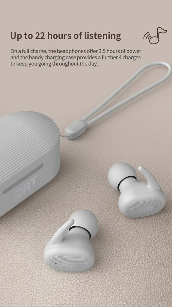 RAT Earbuds With Premium Look - White