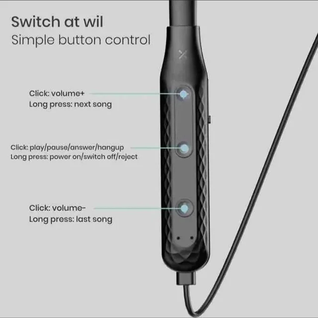 VARNI Newly Launched Magnetic Earphone - Black, 3 Months Guarantee
