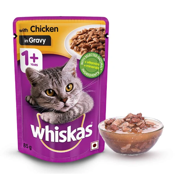 WHISKAS GRAVY WITH CHICKEN IN GRAVY 85G 1+YEAR