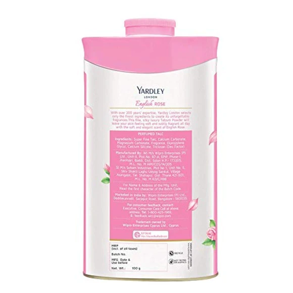Yardley London English Rose Talcum Powder, 100g