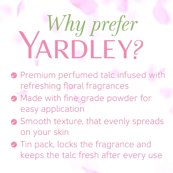 Yardley London English Rose Talcum Powder, 100g