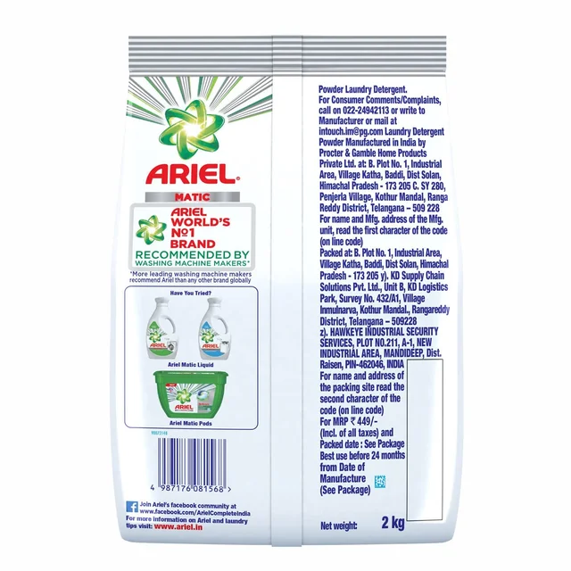Ariel Matic Top Load Powder - 2 Kg