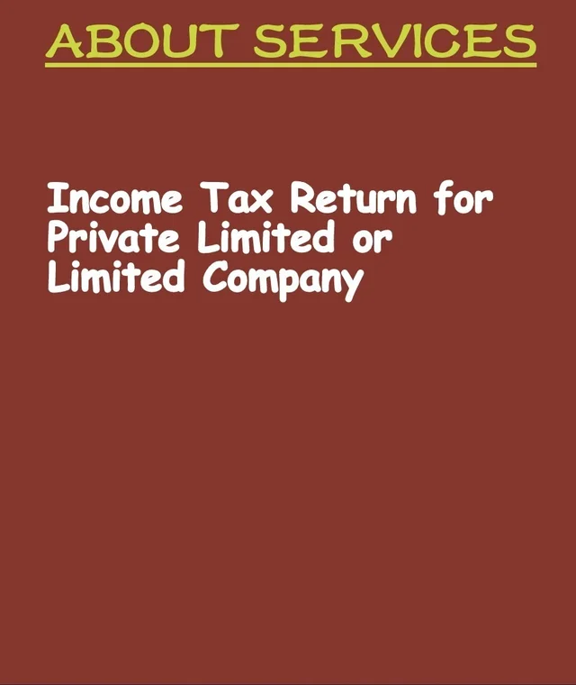 ITR-6 (Income Tax Return for Private Limited or Limited Company) - https://forms.gle/PoDYzpTMhsk22AvAA, email to eprecust@gmail.com