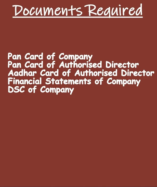 ITR-6 (Income Tax Return for Private Limited or Limited Company) - https://forms.gle/PoDYzpTMhsk22AvAA, email to eprecust@gmail.com