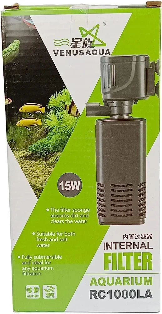Aquarium Internal Filter|Venus Aqua RC 1000LA|15Watt, 1000L/H|Power Filter - RC1000LA