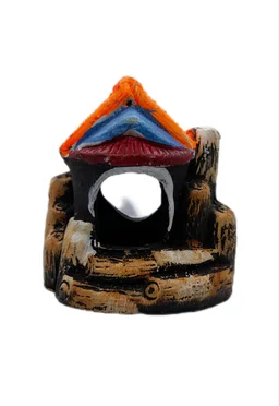 Small House Showpiece For Aquarium Decoration|Terracotta Made - 4 Inch