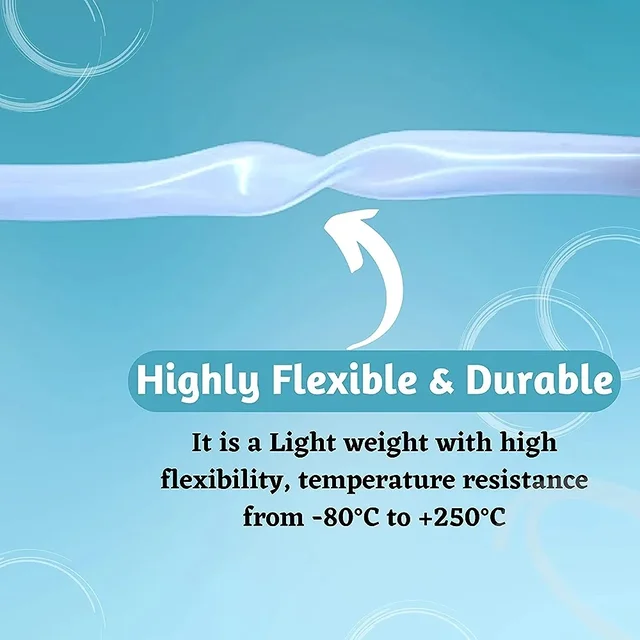 Silicon Transparent Pipe For Aquarium And Other Uses|Outer Diameter-5mm, Inner Diameter-4mm - 150 Feet