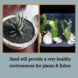 25 KG Black Color Sugar Size Sand For Decor Aquarium, Terrarium, Garden Pot etc. - 25 Kg, Black