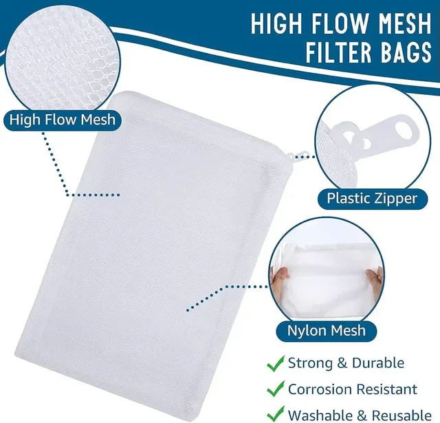 Media Bag Filter Mesh Bag | 7 Inch | 5 Bags| Filter Media Bag - 7 inch, 5 Bags