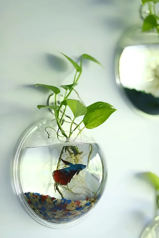 Wall Hanging Bowl Aquarium| Acrylic Aquarium| Suitable For Indoor or Outdoor - 9 Inch