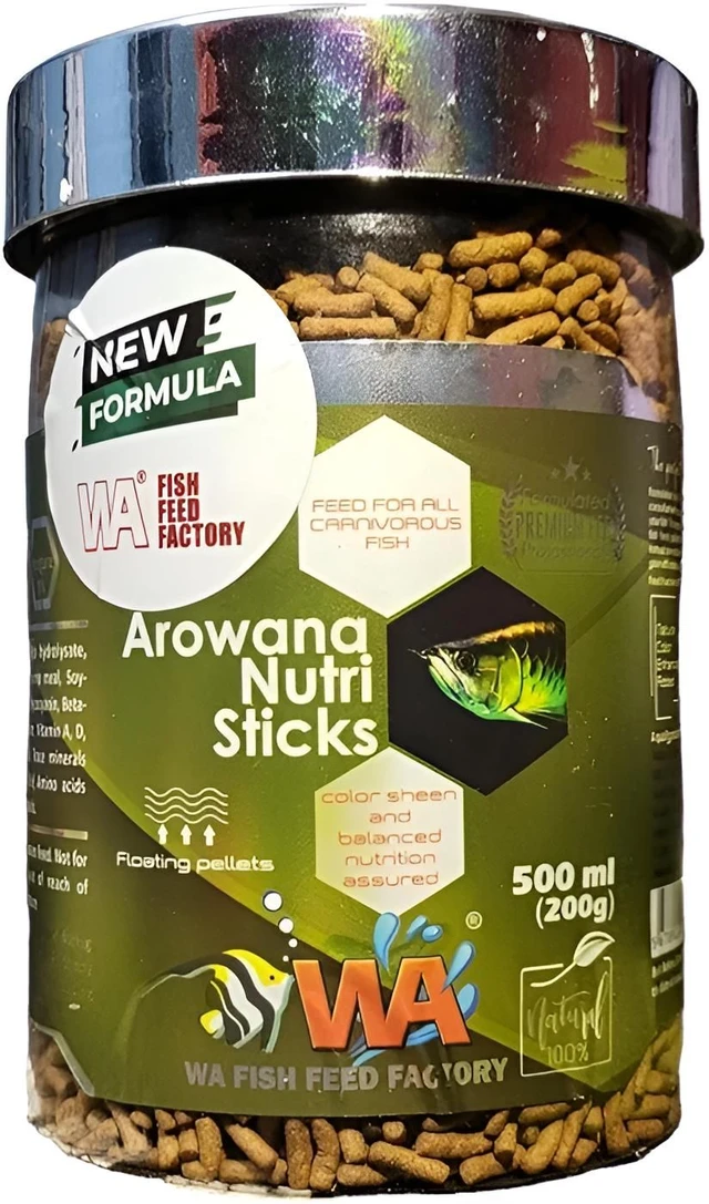 WA AROWANA NUTRI STICKS | FOOD FOR AROWANA FISH | 200GM/500ML - 200 GM