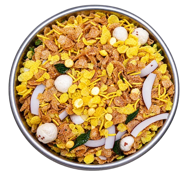 Santushti namkeen Rice and wheat flakes mixture with khopra and makhana, 200 gms