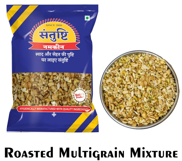 SANTUSHTI NAMKEEN ROASTED MULTIGRAIN MIXTURE |Ready to eat| High in Protein - 200 gms