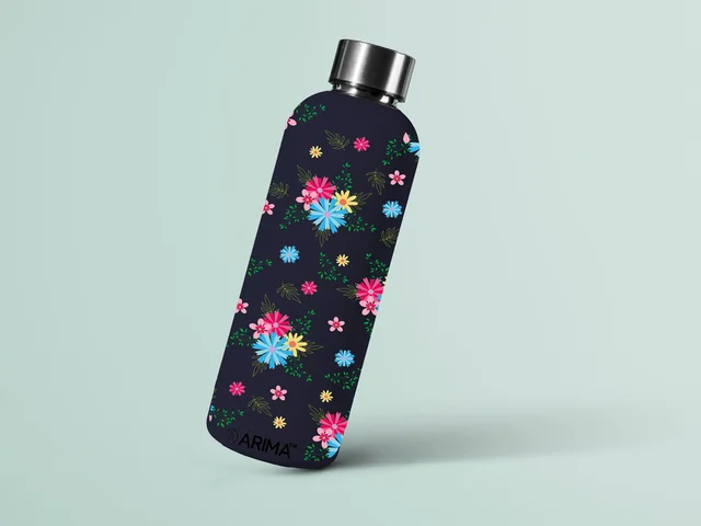 980ml Arima UV & 3D Printed - Blue Pink Flower - Blue