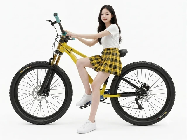 Custom Build MTB Stunt Cycle Yellow And Black With Dual Crown Suspension Fork Dirt Jump Frame.
