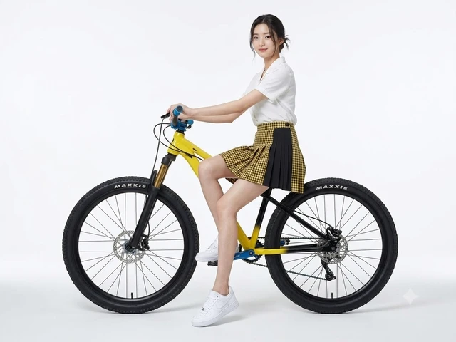 Custom Build MTB stunt cycle Yellow and black with locking  suspension dirt jump frame.