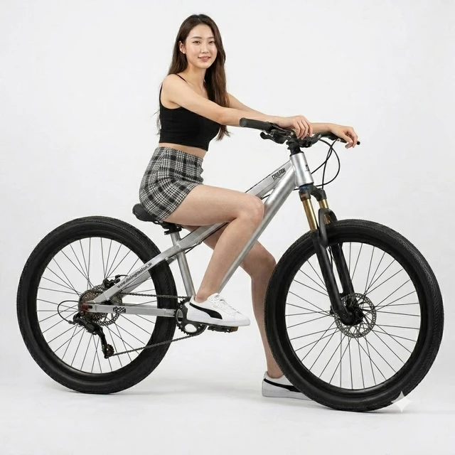 Stunt Cycle 26T with Dual Mechanical Disc Brakes and Locking Suspension 1/7 speed gear Shimano Equipped.