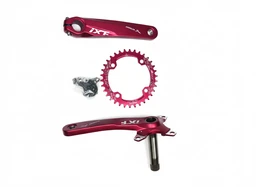 IXF MTB Crankset 104BCD Bike Crank 170mm Snail Chainring Red slick 1 speed (1x )hollowtech