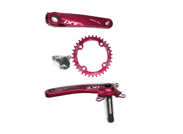 IXF MTB Crankset 104BCD Bike Crank 170mm Snail Chainring Red slick 1 speed (1x )hollowtech